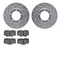 Dynamic Friction Co 7402-76008, Rotors-Drilled and Slotted-Silver with Ultimate Duty Performance Brake Pads, Zinc Coated 7402-76008